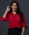 Red Sleeve Elasticated Top